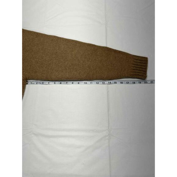 Vintage LL Bean Mens Brown Full Zip Ribbed Shetland Wool Cardigan Large - Picture 8 of 12